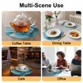 thumbnail image 2 of Teal Floral Marble Round 13 Inch Placemats Set of 2, Modern Abstract Ink Painted Art HeatResistant Non Slip Place Mats for Dining Table, Wipeable Braided Kitchen Table Mats for Housewarming, 2 of 9