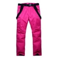 thumbnail image 3 of BLTIBY Ski Jumpsuit Women Ladies Ski Snow Bib Pants Adjustable Overalls Warm Insulated Waterproof Snowboard Softshell Pants with Pockets Wide Leg Loose Rompers Hot Pink S, 3 of 8