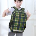 thumbnail image 6 of FORMRS Kids Backpack for School Unisex 17" Casual Bookbag Travel Daypack with Compartment Pockets, Green Yellow Plaid Pattern, 6 of 7