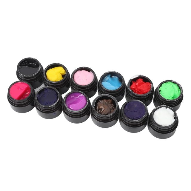 Gel Tallado De Uñas, Color Brillante Exquisita Pintura De Escultura Gel De Uñas Seguro 12 Colores Profesional Para Salón De Uñas Para Mujeres