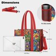 thumbnail image 5 of Teacher Tote Bag,Pioneer Flower Floral Print Pattern Teacher Utility Tote Bag,Large Work Tote Bags for Women with Multiple Pockets,Top Zipper Closure,13.8x10.6x6.7 Inch, 5 of 5