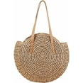 thumbnail image 2 of Straw Handbags Women Handwoven Round Corn Straw Bags Natural Chic Hand Large Summer Beach Tote Woven Handle Shoulder Bag, 2 of 7