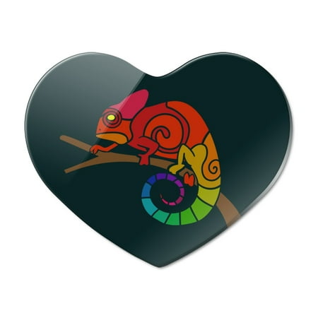 

Rainbow Chameleon Heart Acrylic Fridge Refrigerator Magnet