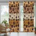 thumbnail image 3 of 1 Panel Outdoor Curtains for Patio Waterproof 54"x95" Yellow Brown Weatherproof Privacy Outsides Curtains, Farmhouse Dog Paw Vintage Grommet Thermal Drapes for Cabana Porch Pergola, 3 of 8