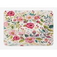 thumbnail image 1 of Floral Bath Mat, Shabby Form Flowers Roses Petals Dots Leaves Buds Spring Season Theme Image Artwork, Plush Bathroom Decor Mat with Non Slip Backing, 29.5" X 17.5", Magenta, 1 of 2