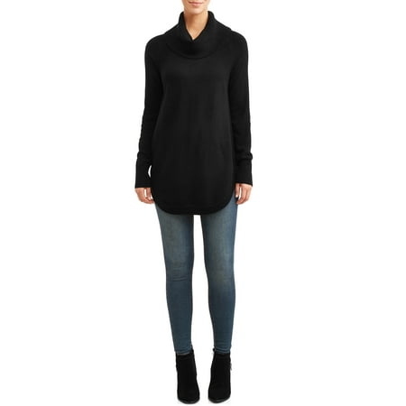 Time and Tru Cowl Neck Tunic Sweater Womens