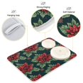 thumbnail image 3 of Yayeee Dish Drying Mat for Kitchen Counter 18"x24" Microfiber Absorbent Pad, Red Christmas Poinsettias, 3 of 7