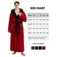 thumbnail image 6 of AMITOFO Long Robes for Men with Hood & Pockets,Soft Plush Full Length Hooded Bathrobe Winter Warm Fleece Sleepwear Shawl Collar Housecoat ,Size 3XL & Wine Red, 6 of 9