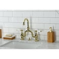 thumbnail image 5 of Kingston Brass KS7992PL English Country Bridge Bathroom Faucet with Brass Pop-up, Polished Brass, 5 of 7