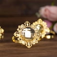 thumbnail image 4 of Balsa Circle 6 Gold Round 2" Metal Dinner Napkin Rings Large Crystal Rhinestone Party Home Decorations Supplies, 4 of 8