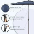 thumbnail image 5 of Abba Patio 9ft Outdoor Patio Umbrella, Push Button Tilt & Crank,  8 Ribs, Dark Blue, 5 of 12