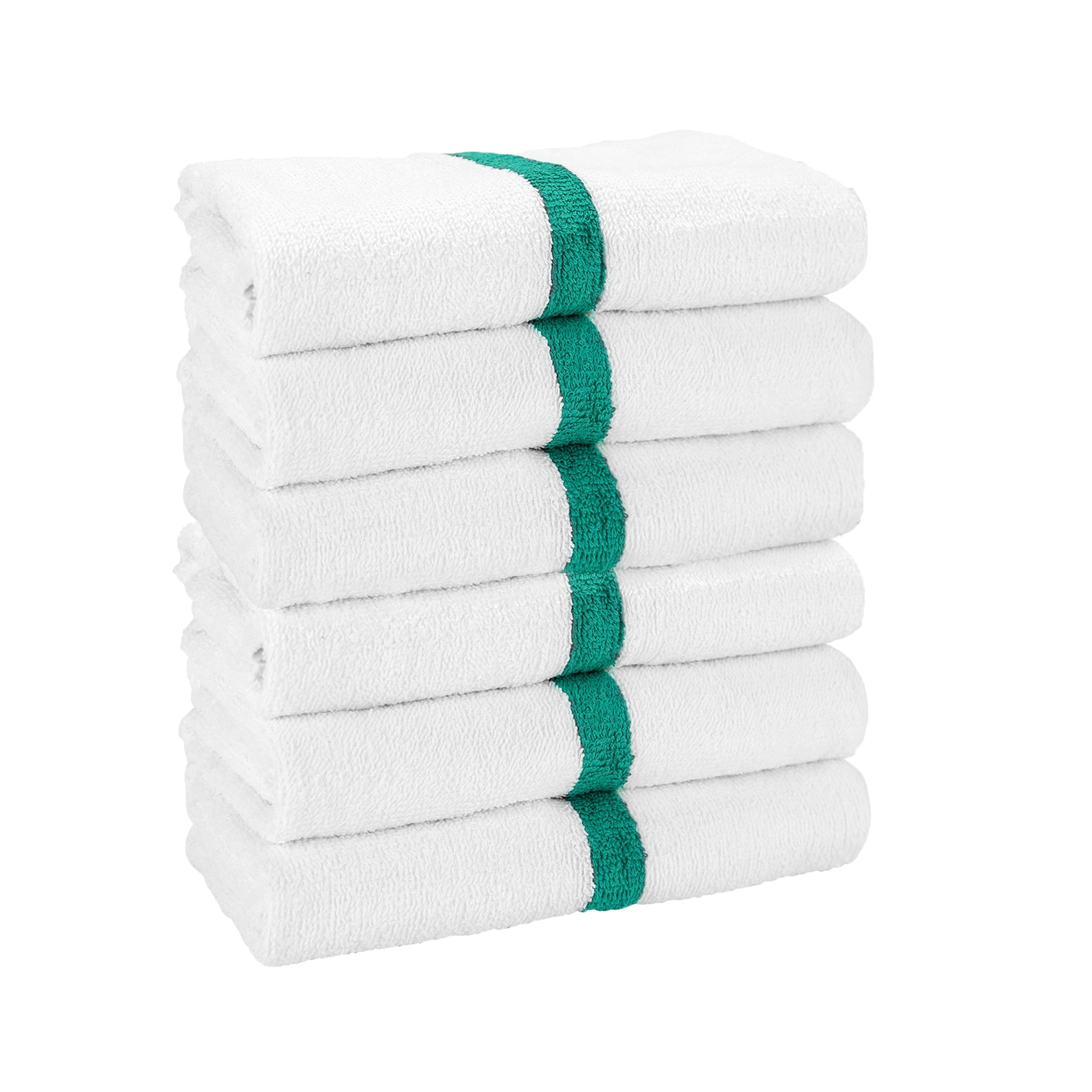 Arkwright Power Gym Bath Towels (6 Pack), 22x44 in., White with Green
