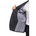thumbnail image 5 of Napoli Slim Fit Navy Blue Check Half Canvassed Tallia Delfino Wool Suit, 5 of 6