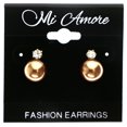 thumbnail image 2 of Mi Amore Post-Earrings Brown/Silver-Tone, 2 of 2