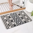 thumbnail image 4 of Boho Black and White Diamond Central Ethnic Pattern Bathroom Rugs Mat,Non Slip Microfiber Bathroom Rug,Rubber Backing,Soft Bathroom Mats for Bathroom Floor,Tub and Shower,17x27in(43x68cm), 4 of 5