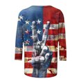 thumbnail image 4 of FAVIPT Women's 3/4 Sleeve Patriotic Tops 4th of July Crew Neck Tops American Flag Patriotic Print Blouses Casual Dressy Summer 2025 Tunic Tees Multicolor,L, 4 of 4