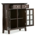 thumbnail image 3 of Simpli Home Acadian 36 inch Wide Solid Wood Transitional Entryway Storage Cabinet in Brunette Brown, 3 of 5