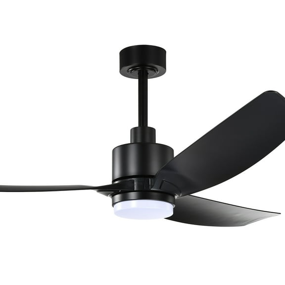 Genson 56 in. 1-Light Indoor Black Finish Ceiling Fan with Light Kit