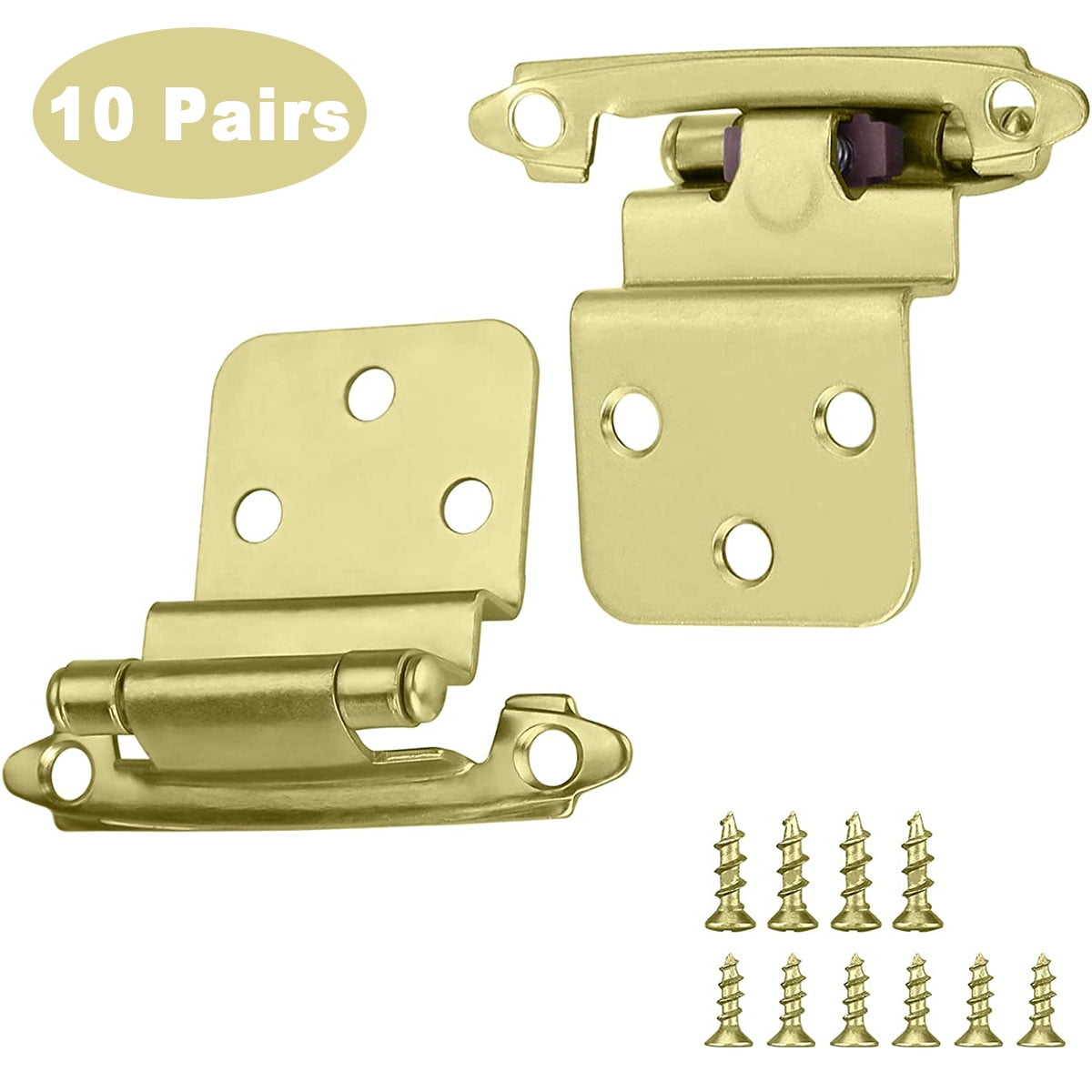 3/8" Gold Hinges Brushed Brass Inset Hinges,10 Pairs(20 Units