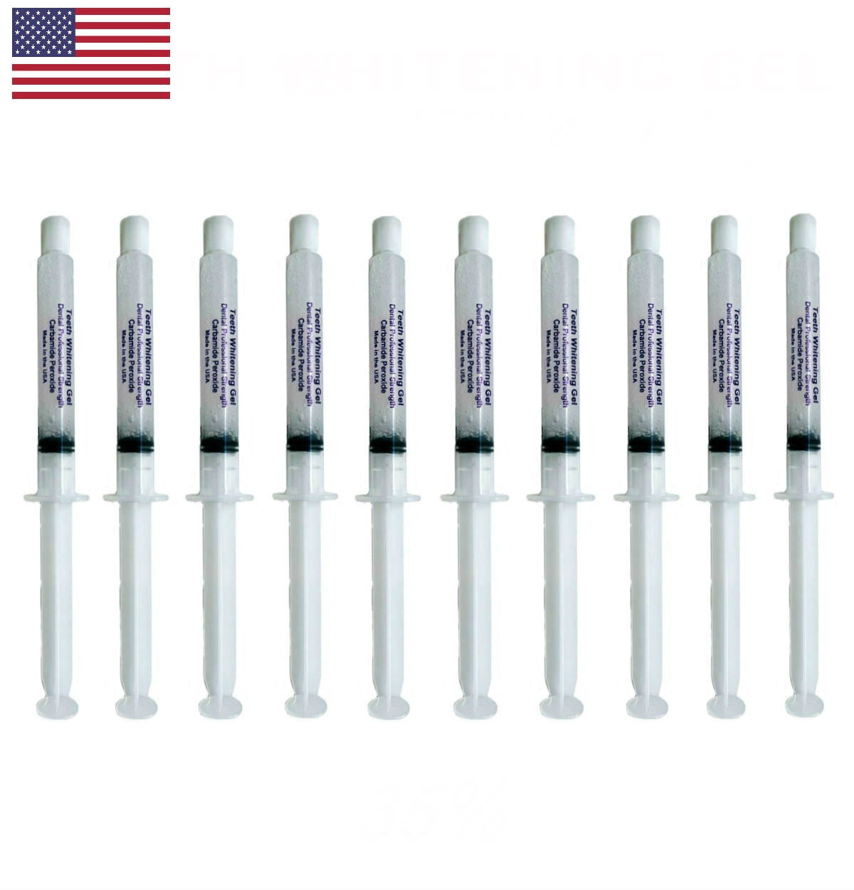 10 Always White Teeth Whitening Gel Syringes - Immediate Results! 35% Whitening Gel - Made in USA!