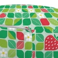 thumbnail image 2 of Spring Pouf Cover with Zipper, Repetitive Daisy Strawberry Leaves Blossoms Illustration, Soft Decorative Fabric Unstuffed Case, 30" W X 17.3" L, Dark Coral Lime Green, by Ambesonne, 2 of 3
