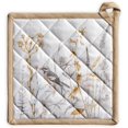 thumbnail image 1 of Meadow Florals - Beige 100% Cotton Pot Holder with Loop Heat Resistant for BBQ | Cooking | Baking | Grilling | Microwave | Barbecue | Spring/Summer (8 Inch by 8 Inch), 1 of 8