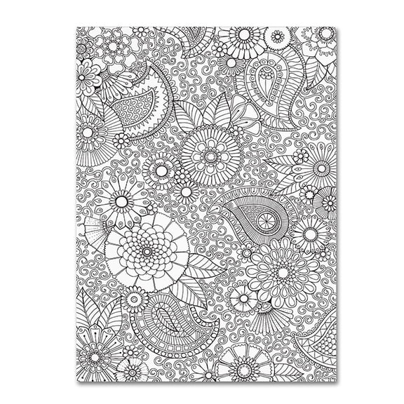 Trademark Fine Art "Paisley Floral" Canvas Art by Hello Angel