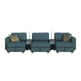 thumbnail image 3 of Harleigh 8PC Living Room Set in Palmer Plus Teal with Media Console, 3 of 7