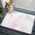 thumbnail image 3 of 2x3 Ft Entryway Area Rug, Coastal Pink Kitchen Rug Runner Washable Floor Mat, Ocean Coral Starfish Jellyfish Seahorse Non Slip Indoor Door Mat Throw Carpet for Bathroom Living Room Bedroom, 3 of 8