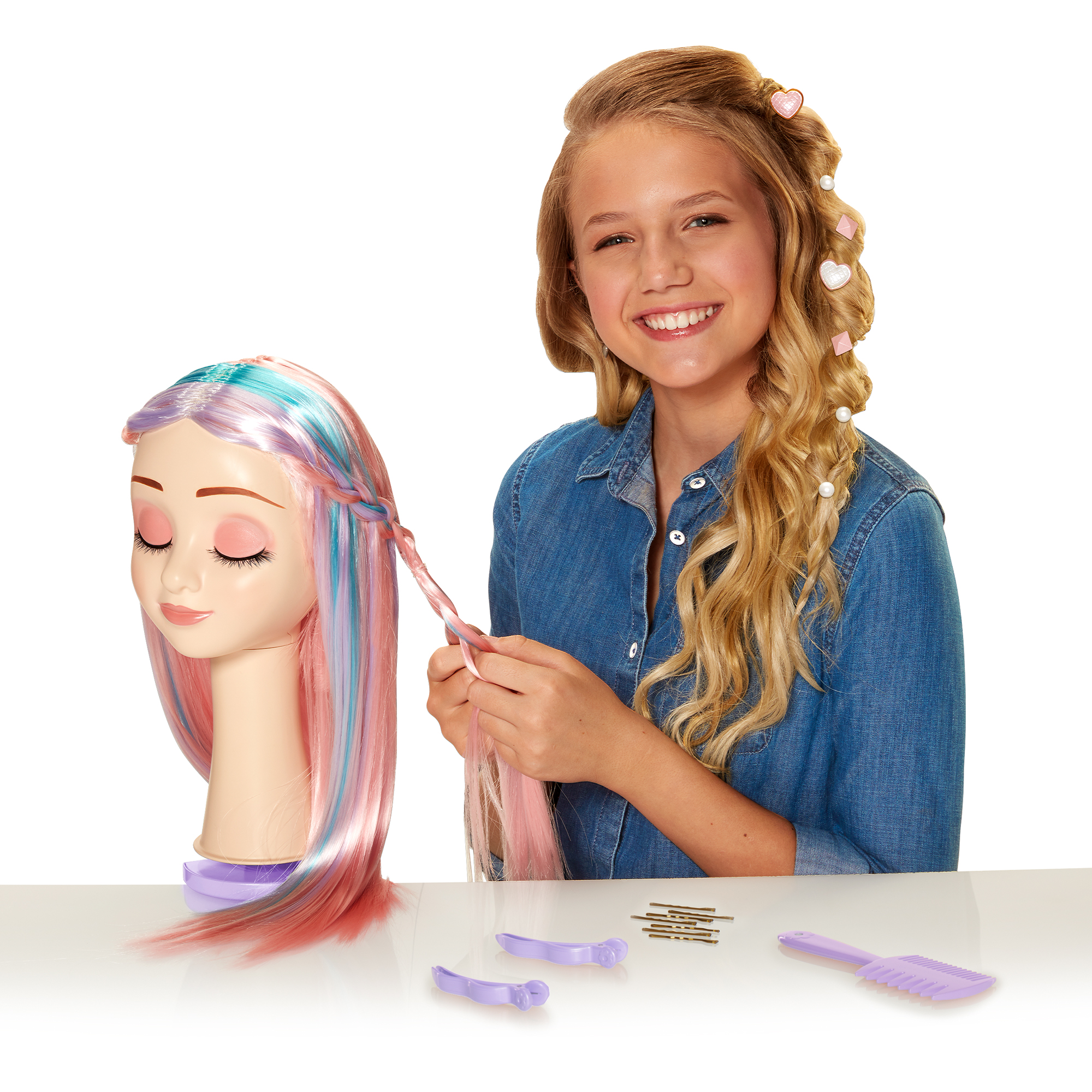 CGH Cute Girls Hairstyles! Wig with Styling Head - Straight Multi-Color Hair - image 2 of 10