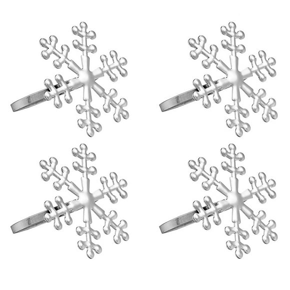 1 Set 4 Pcs Noël Flocon de Neige Forme Porte-Serviettes Porte-Serviettes Pratiques