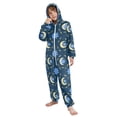 thumbnail image 4 of Moon Flower Wheat Pattern One Piece Pajamas Soft Jumpsuit Cozy Sleep and Play Romper Zipper and Pockets 4T, 4 of 7