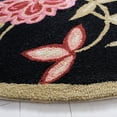 thumbnail image 5 of SAFAVIEH Chelsea Melyssa Floral Wool Area Rug, Black/Green, 5'6" x 5'6" Round, 5 of 6