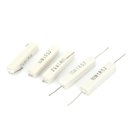 - Unique Bargains 5 Pcs 10W 10 Watt 1R5 1.5 Ohm 5% Ceramic Cement Power Resistor