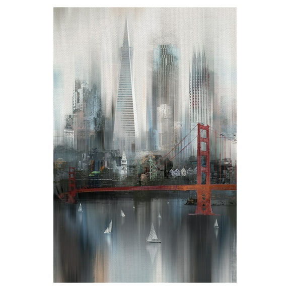 Masterpiece Art Gallery Cityscape San Francisco By Willowbrook Fine Art Canvas Art Print 24" x 36"