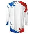 thumbnail image 5 of BLTIBY Womens Blouse Summer 3/4 Sleeve Round Neck Independence Day Printed Shirts Loose Novelty T-Shirts Fashion Pullover Tops 2025 Red 7 L, 5 of 5