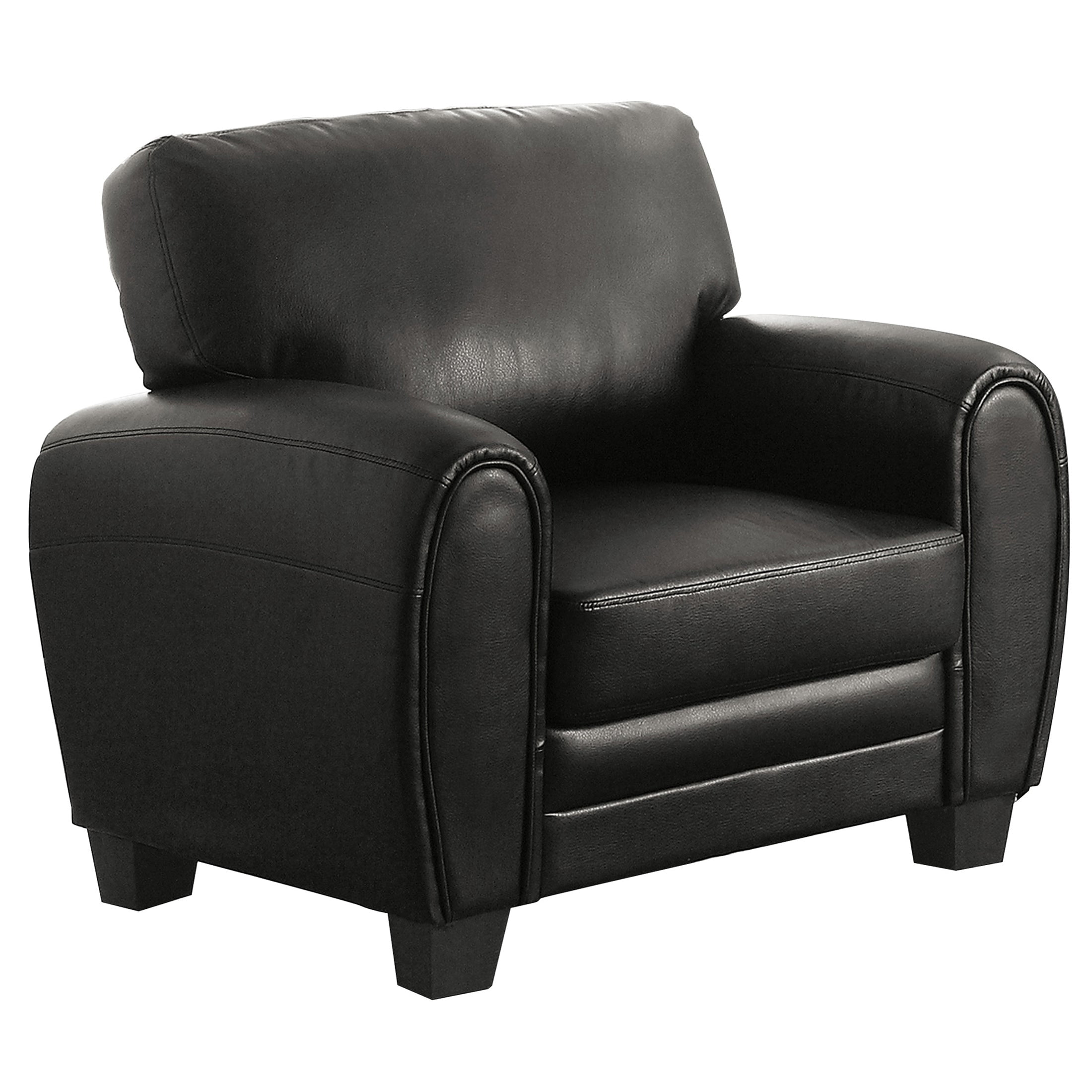 OakvillePark Arcadia Faux Leather Upholstered Living Room Chair, Black