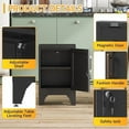 thumbnail image 5 of Metal Nightstand Storage Cabinets with Lock,End Table with Adjustable Shelf,Easy Assembly Locking Cabinet,Small Night Stand for Bedroom,Home Office(Black/23.6" H), 5 of 14