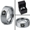 thumbnail image 4 of Tungsten Iowa Hawkeye State Heart Band Ring 8mm Men Women Comfort Fit Gray Flat Cut Brushed Polished, 4 of 4
