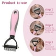 thumbnail image 2 of Suministros de peluquería para mascotas Unique Bargains Rastrillo profesional para subpelo Control de muda para perros y gatos 6.69"x2.76" Rosa, 2 of 6