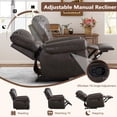 thumbnail image 4 of Bonzy Home Fauteuil Inclinable Manuel Classique, Fauteuils Inclinables en Cuir PU avec Décoration de Rivets Vintage, Sofa Inclinable Simple à Poussée pour Salon, Chambre, Brun Foncé, 4 of 9