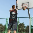 thumbnail image 5 of Pofeuu Butterfly Flower Skull Print Basketball Jersey, Shirts for Men Youth Basketball Jersey Crew Neck-3X-Large, 5 of 6
