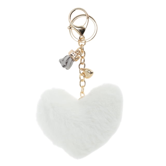 Ofertas Únicas 1 Pc Charm de Bolso de Corazón con Borlas Accesorios de Bolsa Blanco