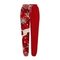 thumbnail image 3 of Rciityk Red Christmas Sweatpants for Women Drawstring Xmas Tree Mooses Snowflake Print Fleece Joggers High Waist Baggy Athletic Pants with Pockets Gifts for Her, 3 of 6