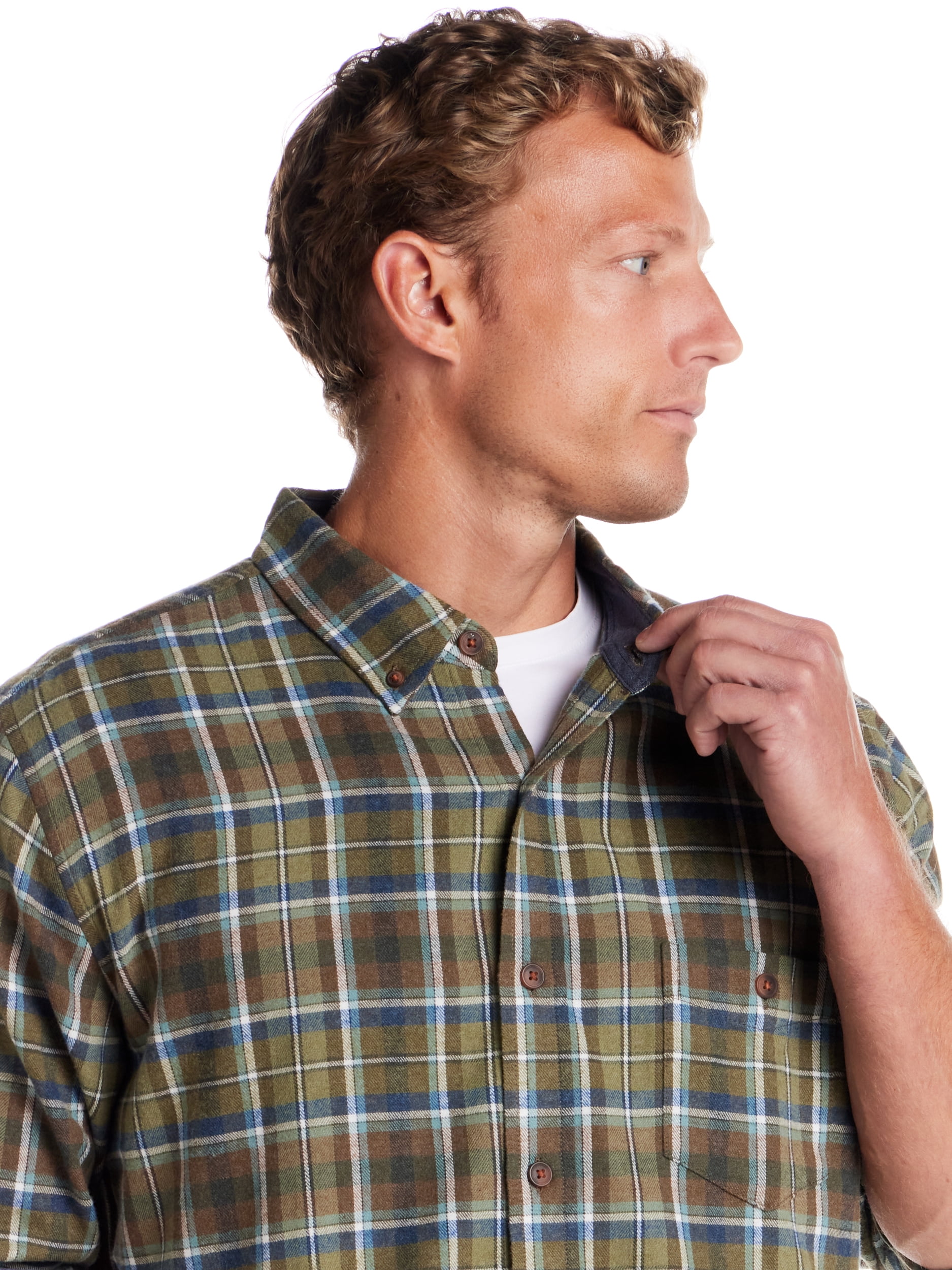 Frontier Threads Men's Long Sleeve Button Down Traditional Plaid Flannel