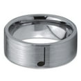 thumbnail image 2 of Tungsten Quarter Note Music Band Ring 8mm Men Women Comfort Fit Gray Flat Cut Brushed Polished, 2 of 4