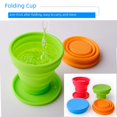 thumbnail image 2 of Vaso de agua plegable de silicona suave con tapa retráctil Mini cinturón portátil para turistas, hoteles, vasos de agua de silicona para exteriores, 2 of 3