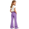 thumbnail image 2 of Bigetiay School Uniform For Girls Formal Flared Leg Pull On Chino Elastic Waist Slim Fit Stretchy Purple Uniform Pants Girls Clothes Size 5-6 Years, 2 of 5