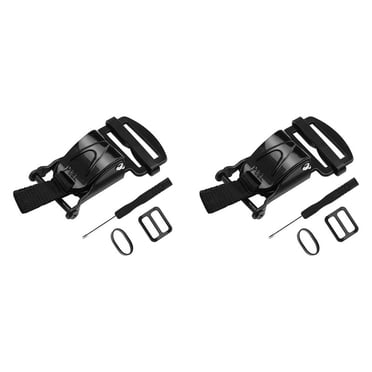 2X Helmet Quick Release Buckle Replacement Kit, Ratcheted Helmets for Chin Strap Up to 1inch, Helmets Black,2 set x Helmet Quick Release Buckle,Black