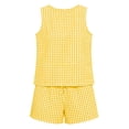 thumbnail image 6 of Gingham Two Pieces Set for Women Sleeveless Tank Top Matching Elastic Waist Shorts Lightweight Vacation Outfits, 6 of 6